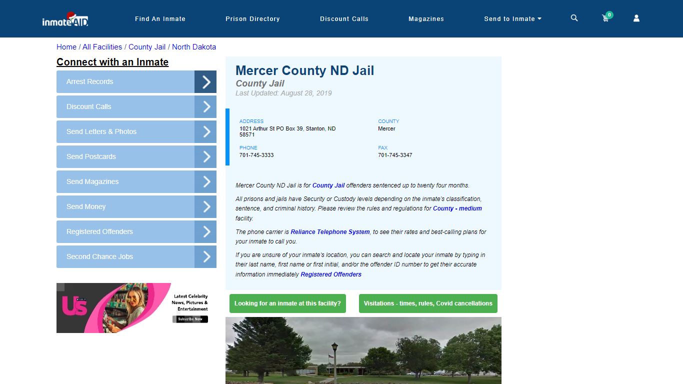 Mercer County ND Jail - Inmate Locator - Stanton, ND